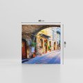 Obraz na płótnie 60x60 - Kwiecista uliczka - uliczka, miasto