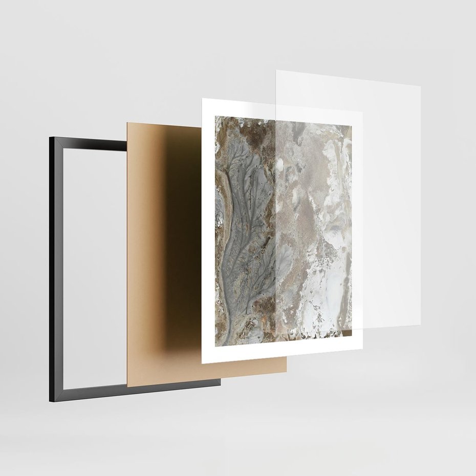 Plakat w ramie 40x50 - Spokój w Beżu - zdjęcie, naturalna tekstura - rama czarna