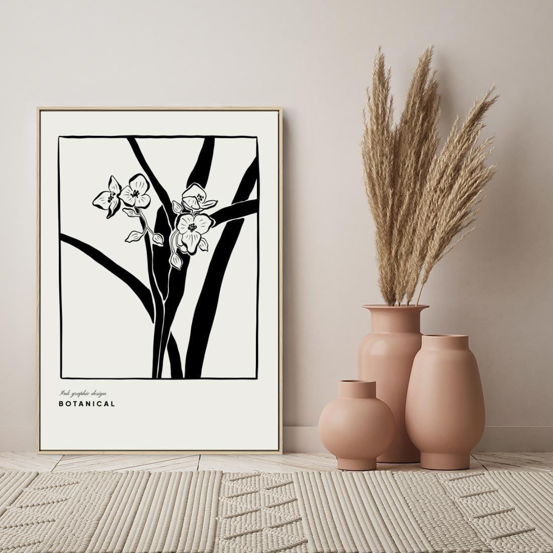 Obraz w ramie 80x120 - Symfonia kwiatowej ekspresji - kwiat, grafika - rama drewno