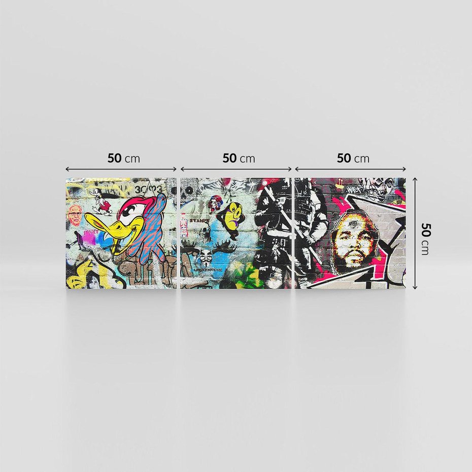 Obraz na płótnie 150x50 - Energiczne wybuchy graffiti - graffiti