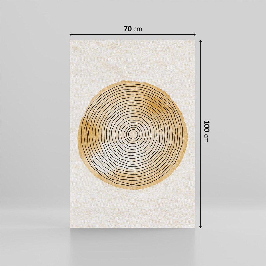 Obraz na płótnie 70x100 - Zapisane w promieniach słońca - beżowe strukturalne tło, koła