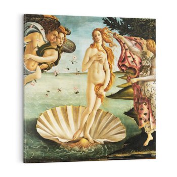 Obraz na płótnie 40x40 - "Narodziny Wenus" (1485), Sandro Botticelli - Reprodukcja - reprodukcja, obraz na płótnie