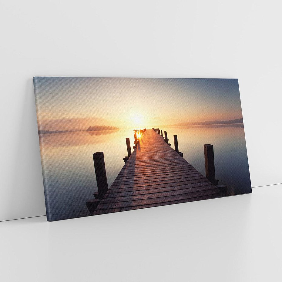 Obraz na płótnie 140x70 - Morze w blasku molo - morze, molo