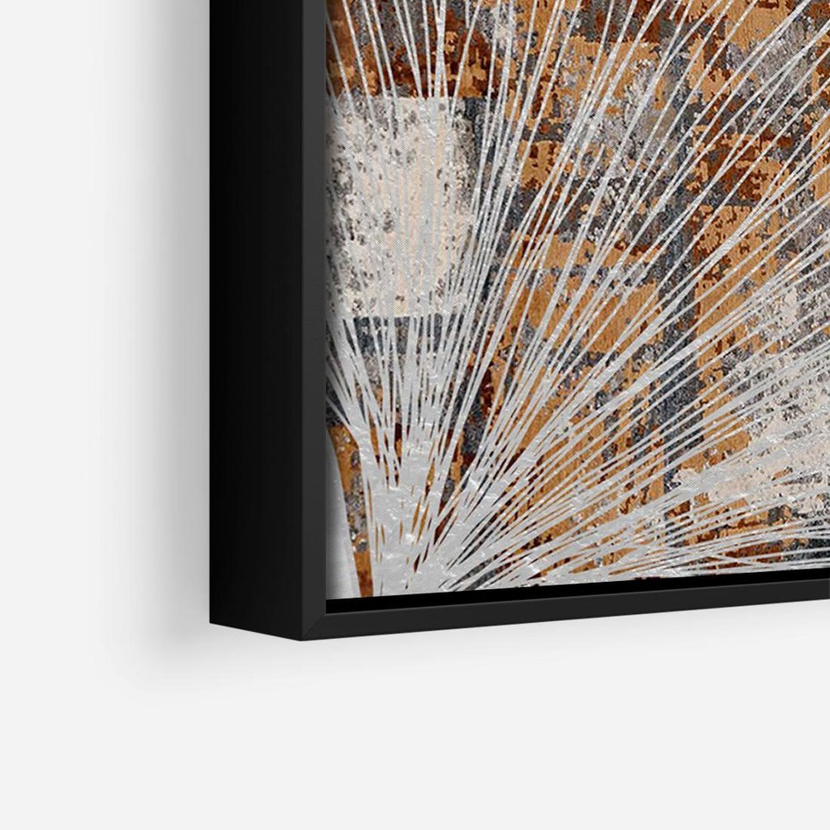Obraz w ramie 70x50 - Złote liście melancholii - liście miłorzębu, tekstura - rama czarna
