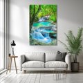 Obraz na płótnie 70x100 - Magia w lesie nad rzeką - wodospad, rzeka