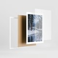 Plakat w ramie 30x40 - Śnieżne cuda - zima, las - rama biała