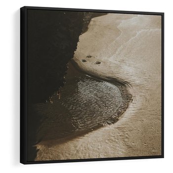 Obraz w ramie 50x50 - Relaksujący Raj - plaża, morze - rama czarna