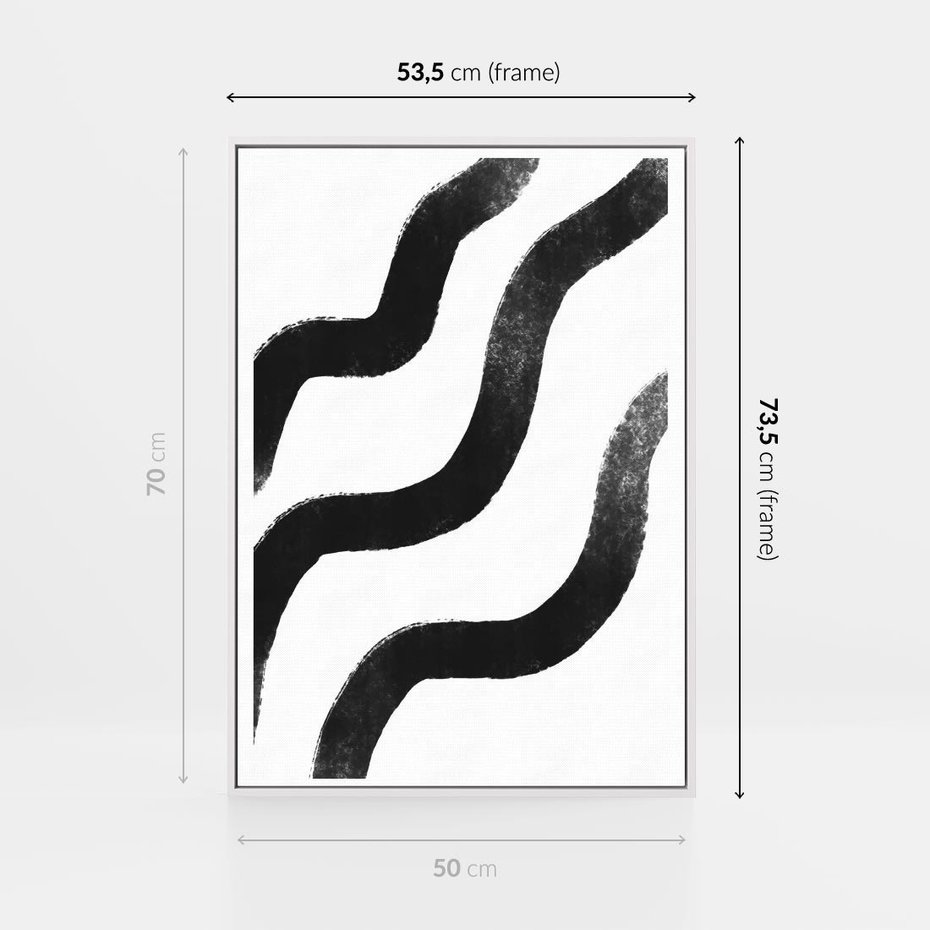 Obraz w ramie 50x70 - Wibracje Plam - abstrakcja, minimalizm - rama biała