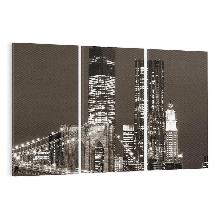 Obraz na płótnie 120x80 - Magia miasta nocą - miasto, noc