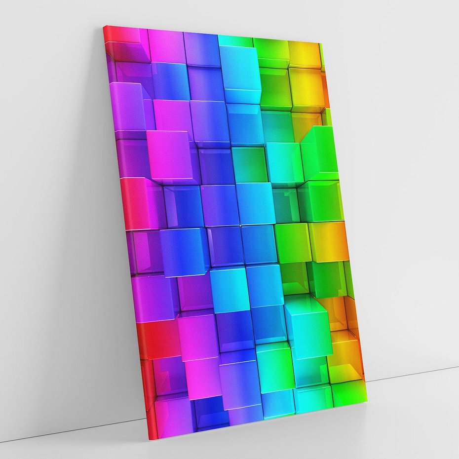 Obraz na płótnie 80x120 - Mozaika Abstrakcji: Trójwymiarowe Kompozycje - abstrakcja, 3d