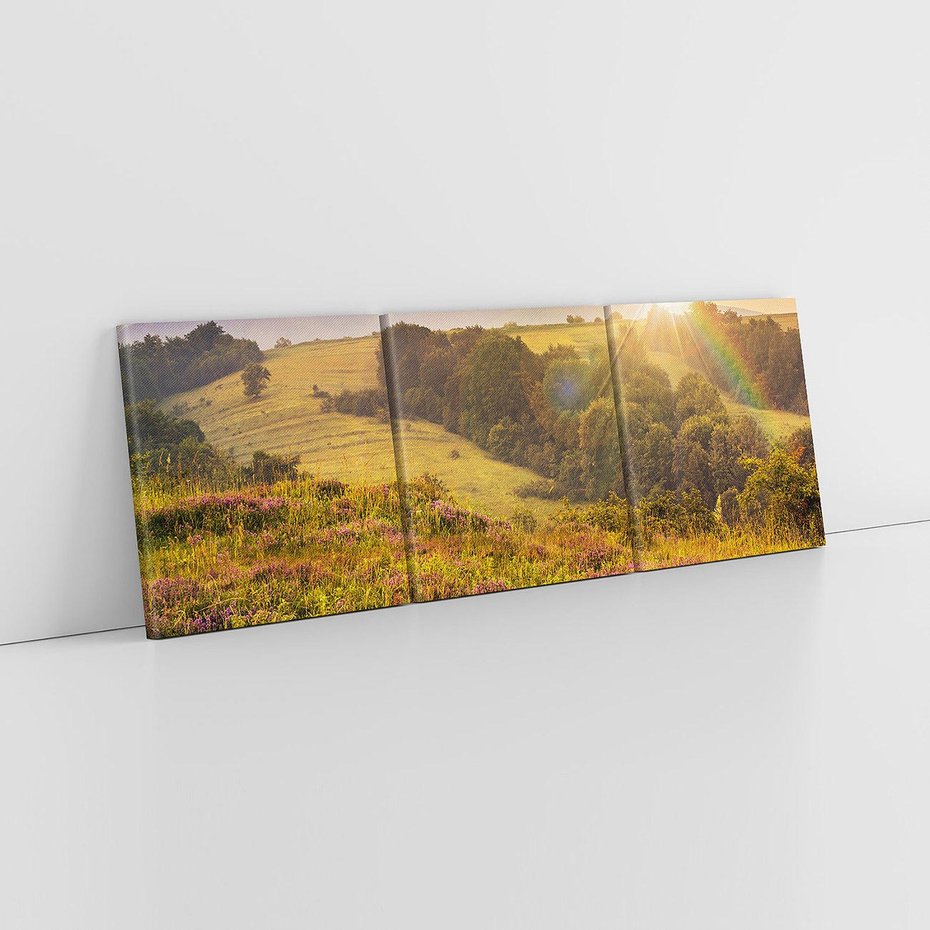 Obraz na płótnie 120x40 - Pejzaż na łące - pejzaż, łąka