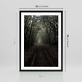 Plakat w ramie 50x70 - Urok Drogi - las, droga - rama czarna