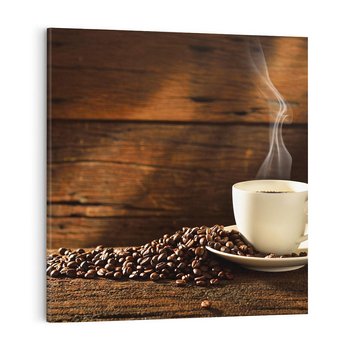 Obraz na płótnie 60x60 - Kawowe uniesienie w filiżance - kawa, filiżanka