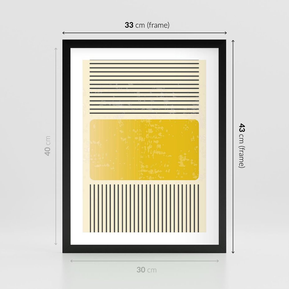 Plakat w ramie 30x40 - Geometryczna Harmonia - geometria, nowoczesny plakat - rama czarna