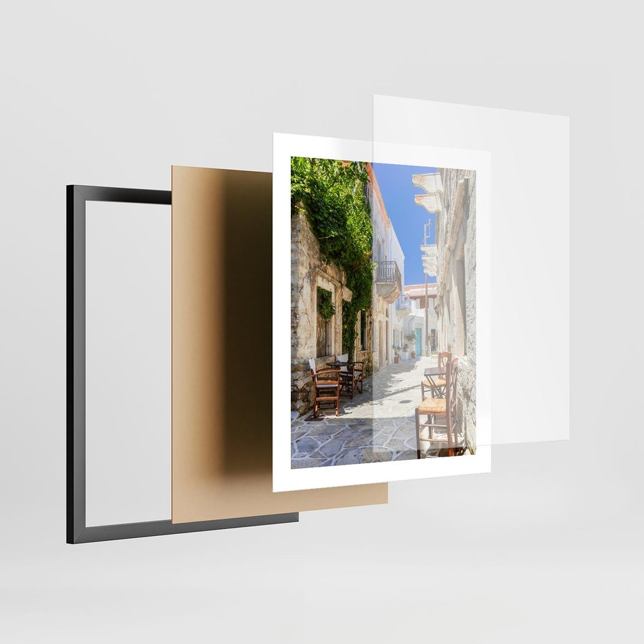 Plakat w ramie 40x50 - Magiczny Spacer - uliczka, perspektywa - rama czarna