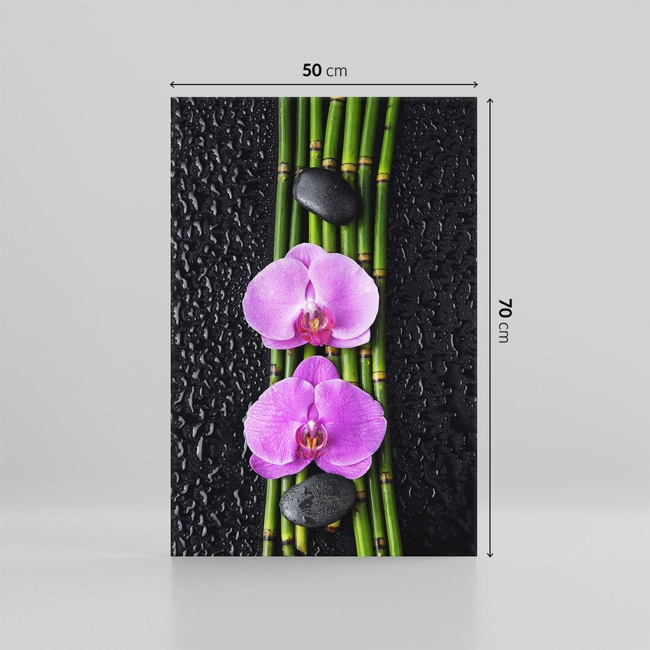 Obraz na płótnie 50x70 - Japońskie Spa w Otoczeniu Storczyków - storczyk, spa