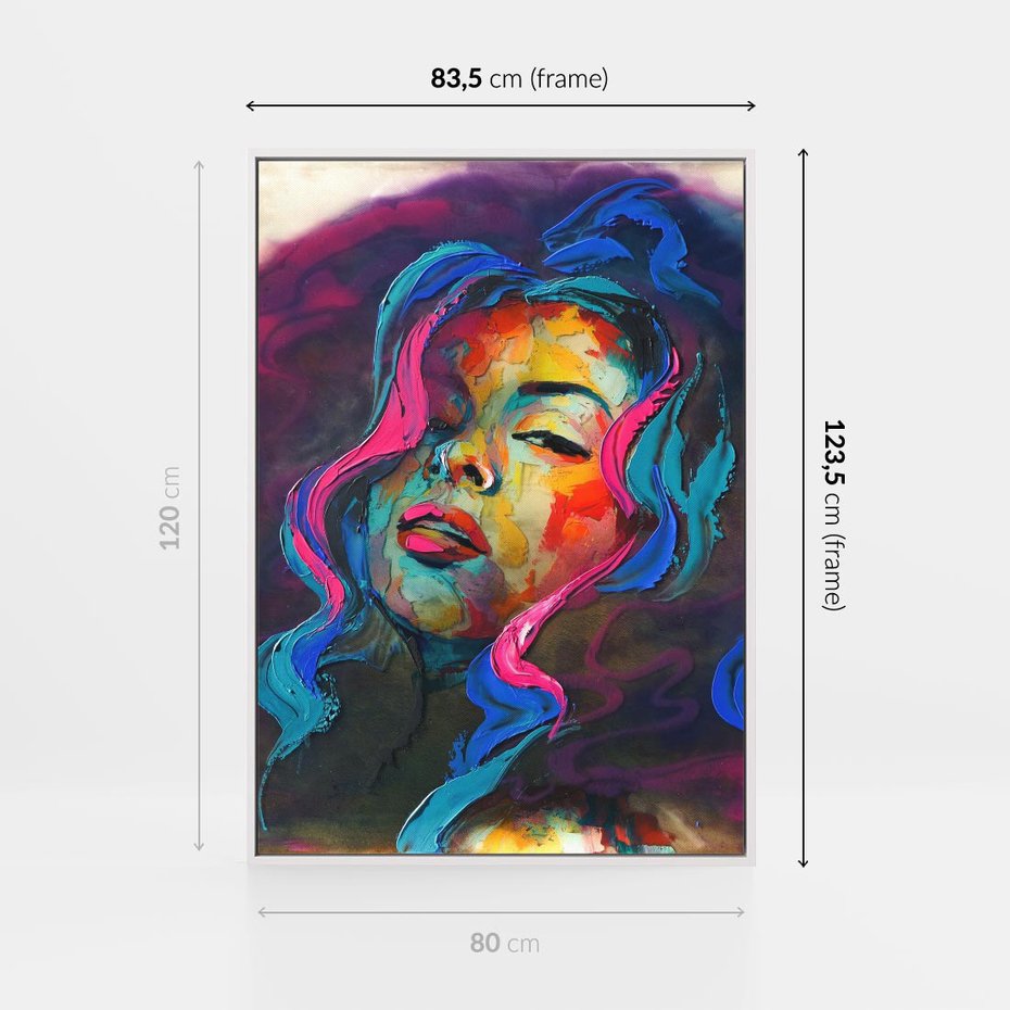 Obraz w ramie 80x120 - Bujna Ekspresja - grafika komputerowa, przypomina obraz olejny - rama biała