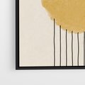Obraz w ramie 50x50 - Podróżne Kreski - akwarelowa plama, geometryczne szkicowane kształty - rama czarna