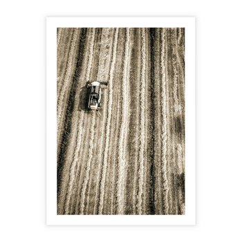 Plakat bez ramy 30x40 - Sepia na Polu - kombajn, pole