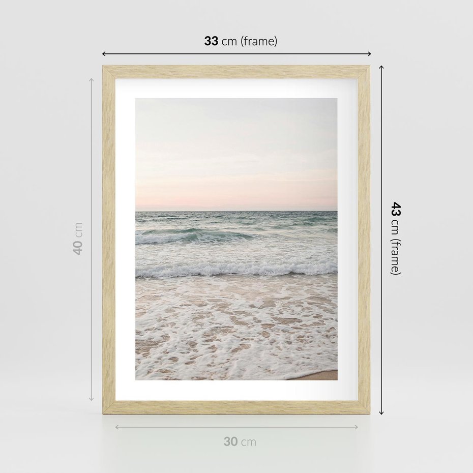Plakat w ramie 30x40 - Krajobraz Morza i Fal - morze, fale - rama drewno