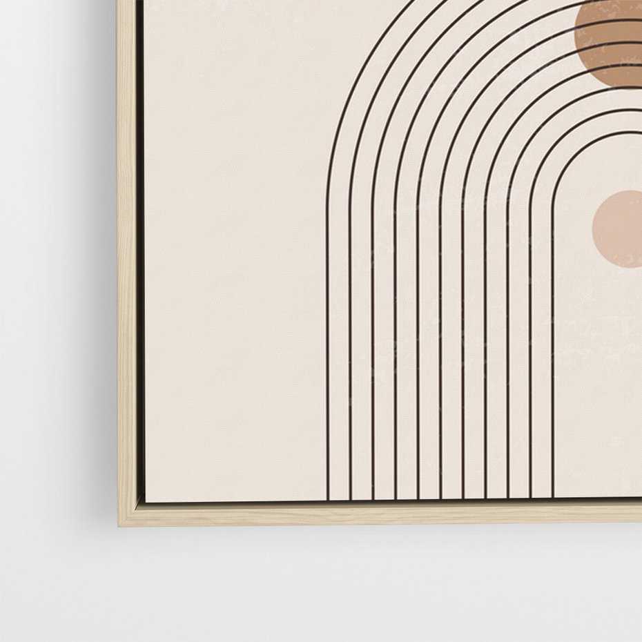 Obraz w ramie 50x70 - Zgeometryzowane Wizje - boho plakat, minimalizm - rama drewno