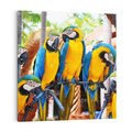 Obraz na płótnie 50x50 - Kolorowa parada papug - papuga, papugi
