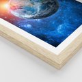 Plakat w ramie 40x50 - Planeta w nieskończoności - ziemia, kosmos - rama drewno