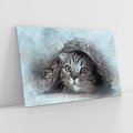 Obraz na płótnie 70x50 - Kot w abstrakcyjnym otoczeniu - kot, sztuka