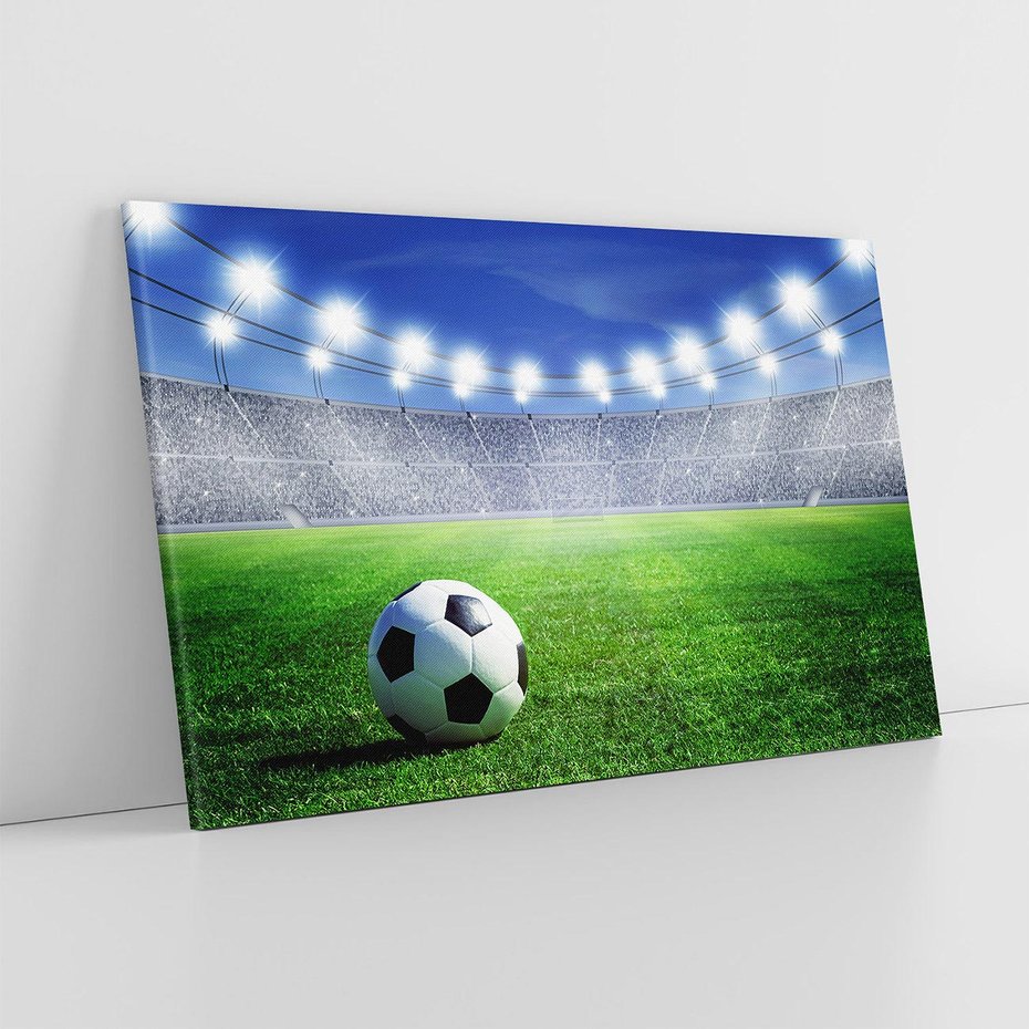 Obraz na płótnie 100x70 - Piłka nożna na stadionie: duch sportu - piłka nożna, stadion