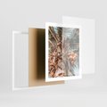 Plakat w ramie 40x50 - Tropikalna Palma: Fotografia z Kokosami - palma kokosowa, kokosy - rama biała
