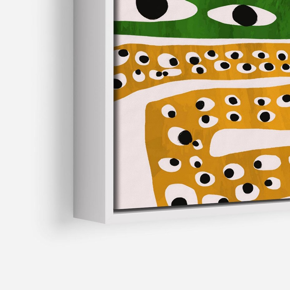 Obraz w ramie 50x50 - Mroczne Wypaczenia - abstrakcyjny obraz, dziwne kształty - rama biała