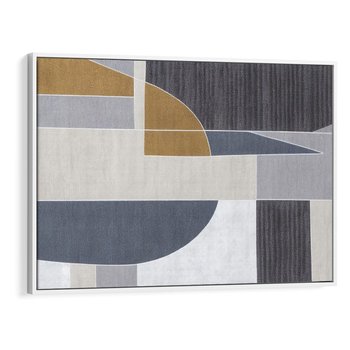 Obraz w ramie 120x80 - Odbicie wschodzącego jutra - graficzne kształty, geometria - rama biała