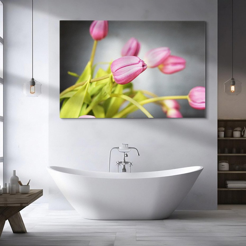 Obraz na płótnie 100x70 - Tulipanowy urok - tulipany, kwiat