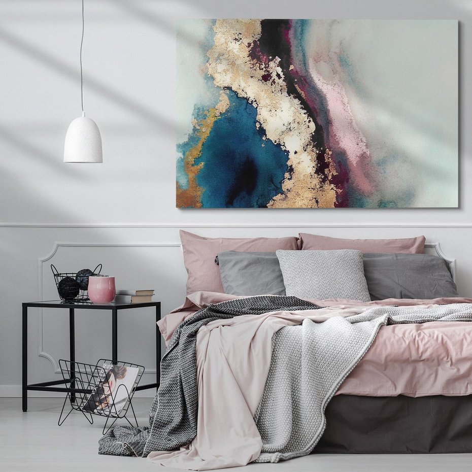 Obraz na płótnie 120x80 - Elegancki Impuls - abstrakcyjne plamy, rozlana farba