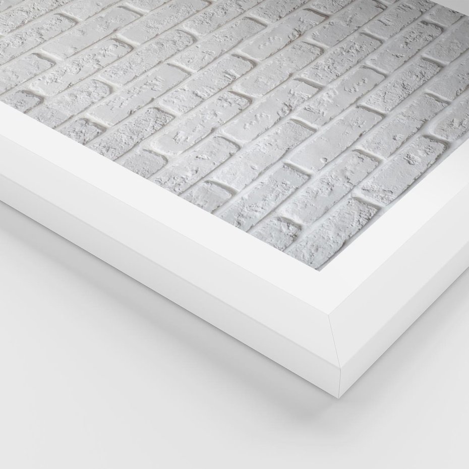 Plakat w ramie 50x70 - Wymiarowa Struktura - ściana, cegła - rama biała