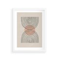 Plakat w ramie 30x40 - Nowy Rytuał - abstrakcyjna sztuka, boho kształty - rama biała