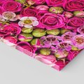 Obraz na płótnie 50x50 - Kwiatowa symfonia róż - róże, kwiaty