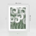 Plakat w ramie 30x40 - Spokojne Plamy Natury - zielony plakat, roślinne motywy - rama biała