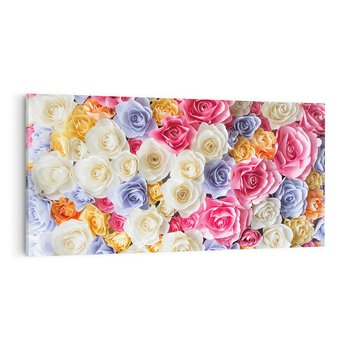 Obraz na płótnie 140x70 - Elegancja w kwiatach - kwiaty, róże