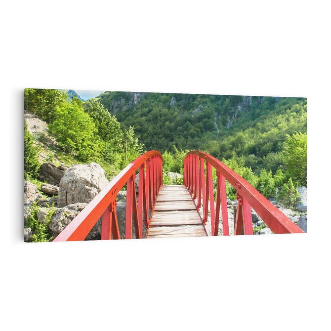 Obraz na płótnie 100x50 - Most do przygody - góry, most