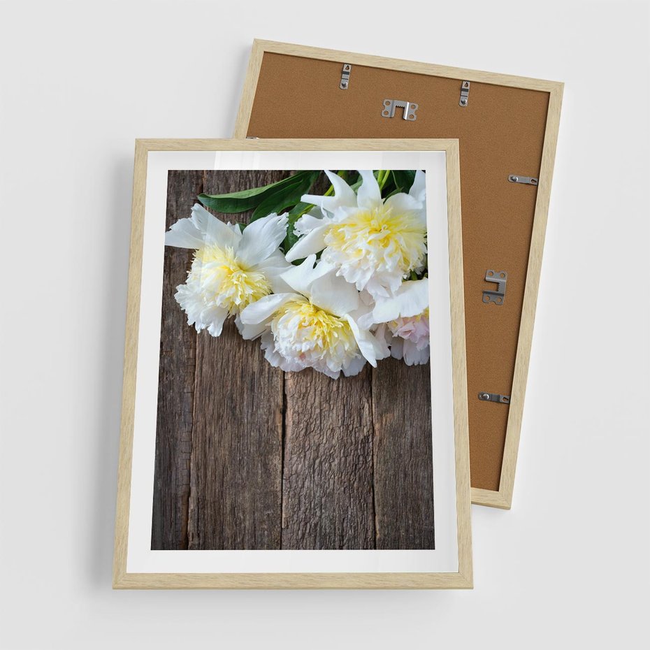 Plakat w ramie 50x70 - Relaksująca Harmonia - kwiaty, spa - rama drewno