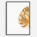 Obraz w ramie 50x70 - Przyjemność dla Oczu - złote, liście - rama czarna