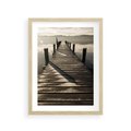 Plakat w ramie 30x40 - Pomost nad jeziorem - pomost, jezioro - rama drewno