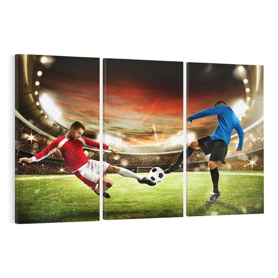 Obraz na płótnie 120x80 - Magia stadionowego futbolu - piłka nożna, stadion