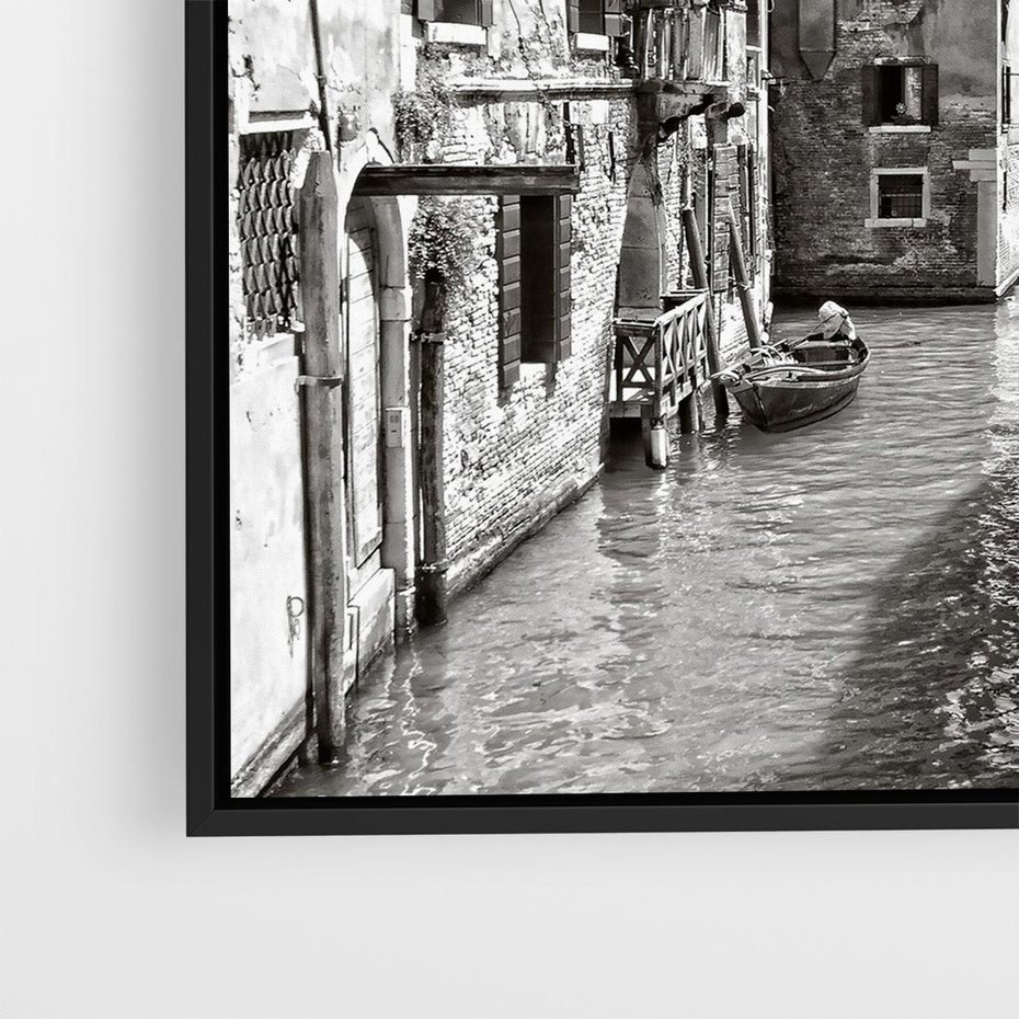 Obraz w ramie 50x50 - Zabłądzić w Wenecji - wenecja, kanały - rama czarna