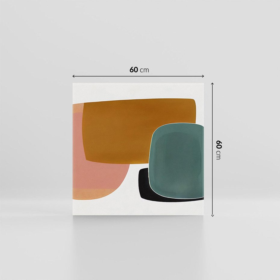 Obraz na płótnie 60x60 - Emocje w akwarelach - geometryczne dziwne kształty, turkusowy