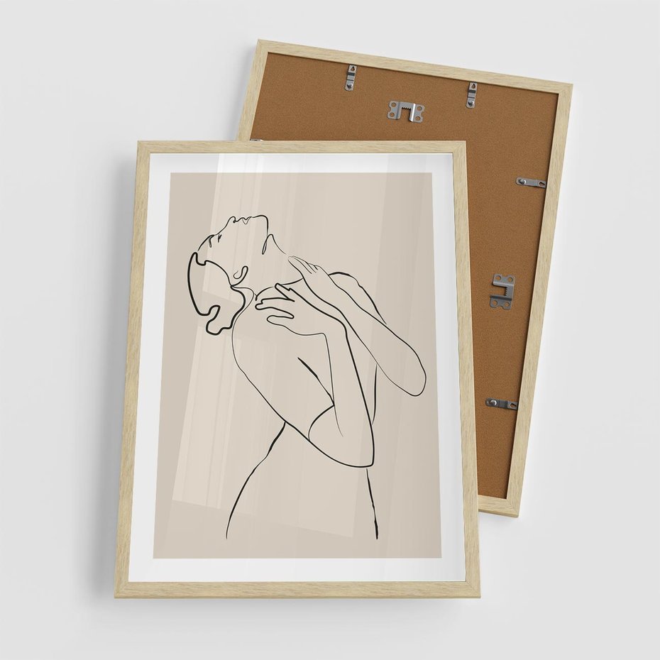 Plakat w ramie 50x70 - Bezkresny Taniec - kobieta, szkic - rama drewno