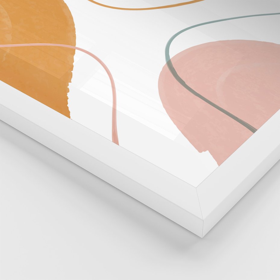 Zestaw obrazy w ramie 50x70 galeria - Nowoczesne, grafiki, abstrakcja, pastele - rama biała