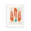 Plakat w ramie 30x40 - Księga Barw - abstrakcyjne formy, dominujący kolor pomarańczowy - rama biała