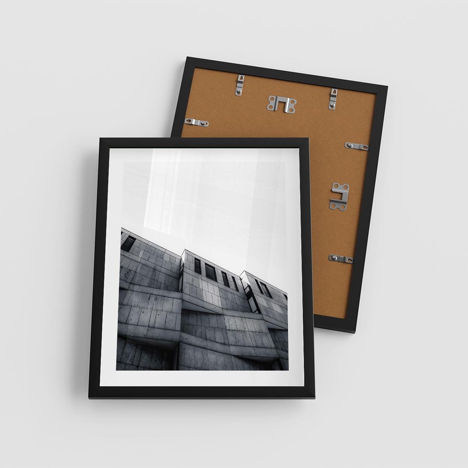 Plakat w ramie 40x50 - Surowa Elegancja Architektury - architektura, surowe formy - rama czarna